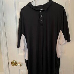 Moheen Men's Cool Dri 100% Polyester Golf Polo Outdoor Black / White Size 2XL